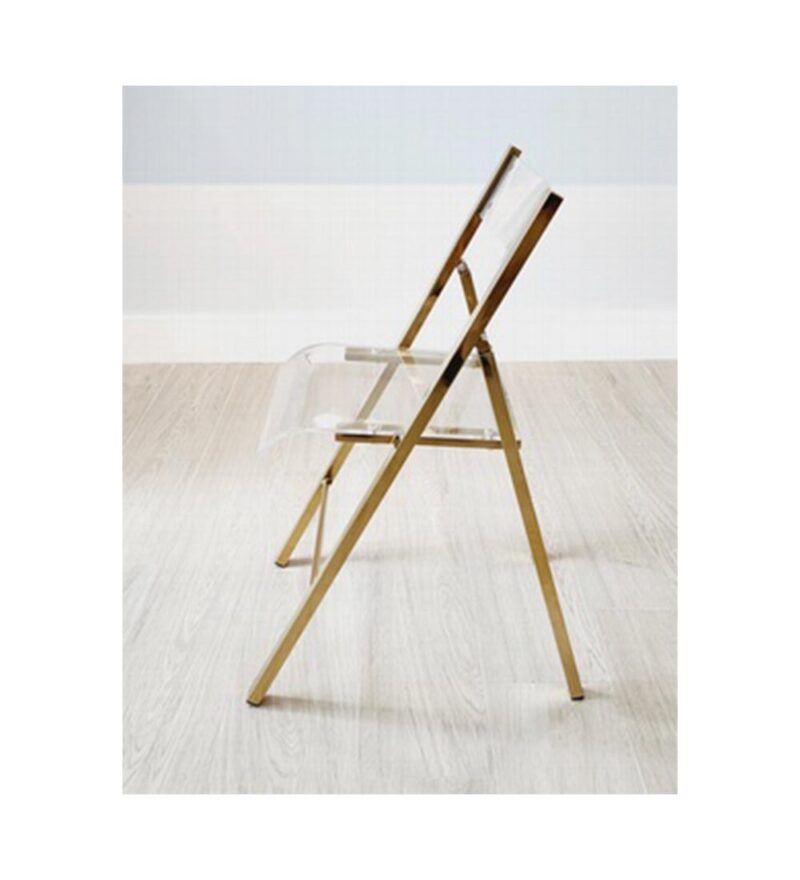 Acrylic folding chair with gold 2