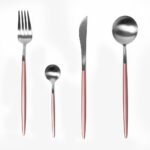 Cutlery-set-Gold-with-Pink--party-rental-products-lux-and-lavish-luxandlavish-event-rentals-miami